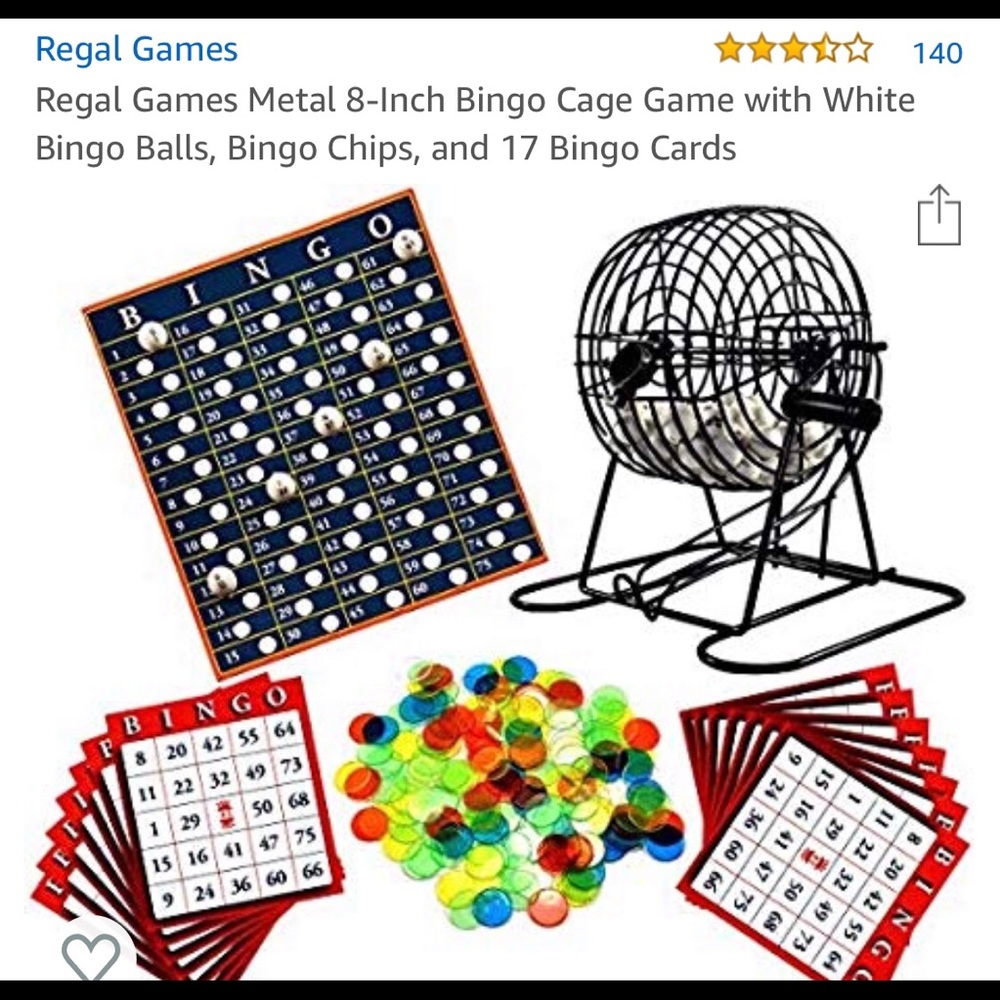 New in box Bingo set with extra cards